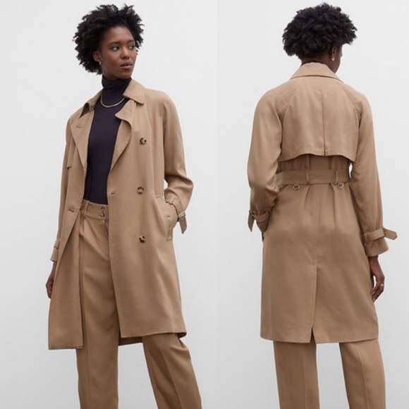 CLUB MONACO Everywear Trench Coat Beige Sz S - Picture 1 of 14